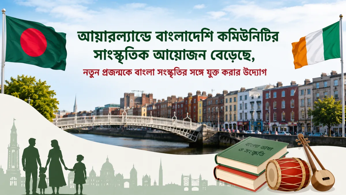 আয়ারল্যান্ডে বাংলাদেশি কমিউনিটির সাংস্কৃতিক আয়োজন বেড়েছে, নতুন প্রজন্মকে বাংলা সংস্কৃতির সঙ্গে যুক্ত করার উদ্যোগ