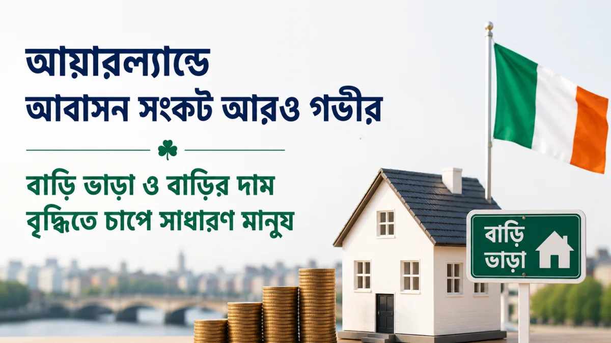 আয়ারল্যান্ডে আবাসন সংকট আরও গভীর, বাড়িভাড়া ও বাড়ির দাম বৃদ্ধিতে চাপে সাধারণ মানুষ