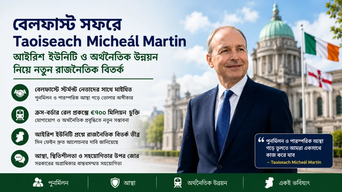 উত্তর ও দক্ষিন আয়ারল্যান্ডের পুর্নমিলন এবং উত্তর আয়ারল্যান্ডের অর্থনৈতিক ক্ষমতা নিয়ে নতুন রাজনৈতিক বিতর্ক