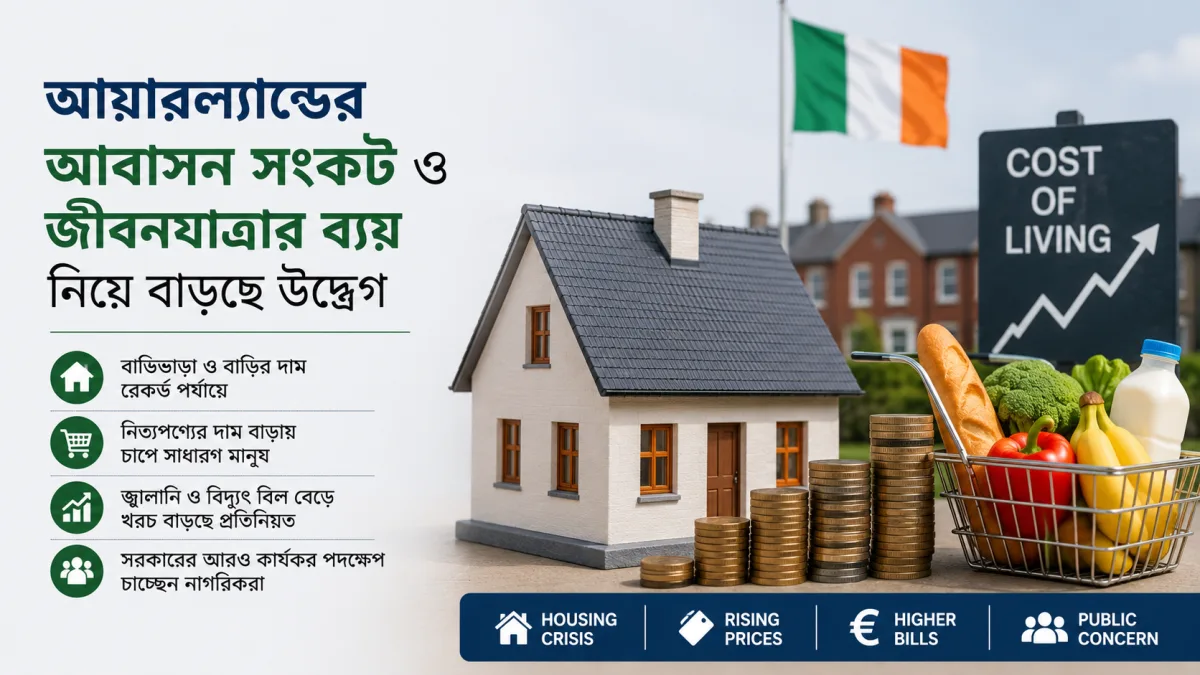 আয়ারল্যান্ডের আবাসন সংকট ও জীবনযাত্রার ব্যয় নিয়ে বাড়ছে উদ্বেগ