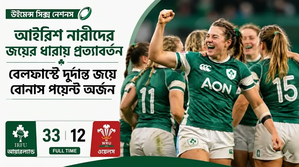 Women’s Six Nations এ ওয়েলসকে হারিয়ে জয়ে ফিরল আয়ারল্যান্ড