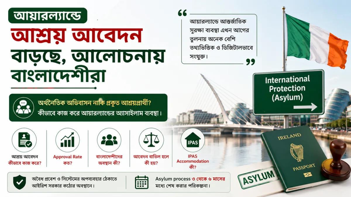 আয়ারল্যান্ডে আশ্রয় আবেদন বাড়ছে, আলোচনায় বাংলাদেশীরাও