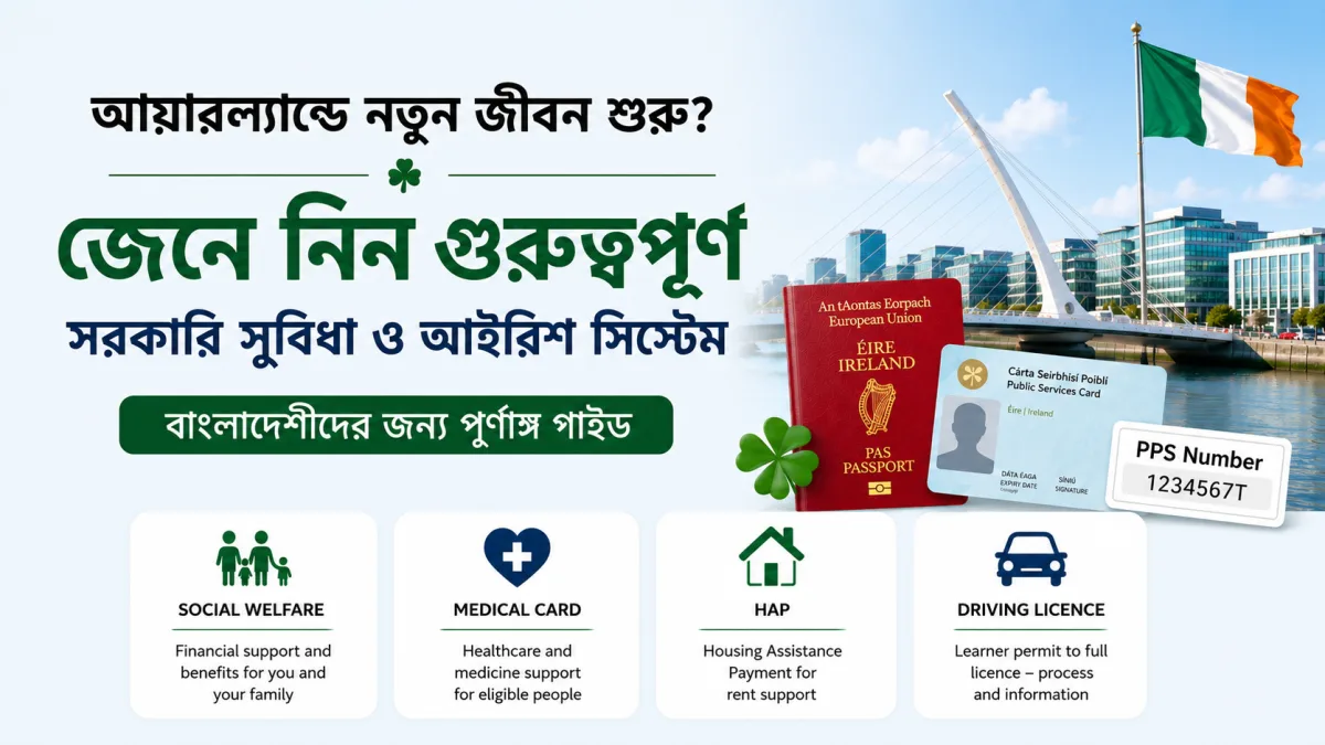 আয়ারল্যান্ডে নতুন জীবন শুরু? জেনে নিন গুরুত্বপূর্ণ সরকারি সুবিধা ও আইরিশ সিস্টেম