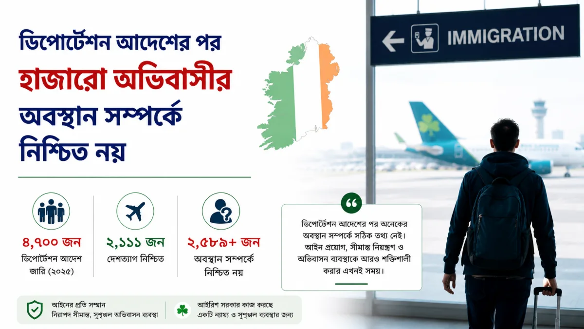 ডিপোর্টেশন আদেশের পর হাজারো অভিবাসীর অবস্থান সম্পর্কে নিশ্চিত নয় আইরিশ সরকার