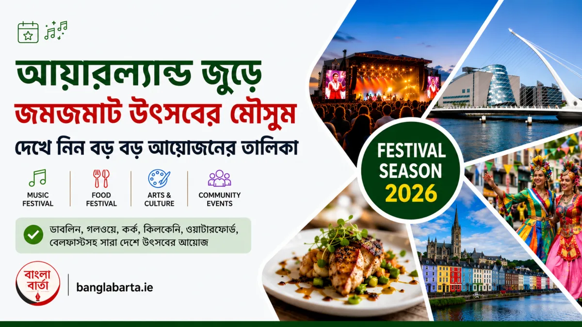 Dublin থেকে Galway পর্যন্ত উৎসবের আমেজ, আয়ারল্যান্ড জুড়ে শুরু হচ্ছে বড় বড় Festival ও সাংস্কৃতিক আয়োজন
