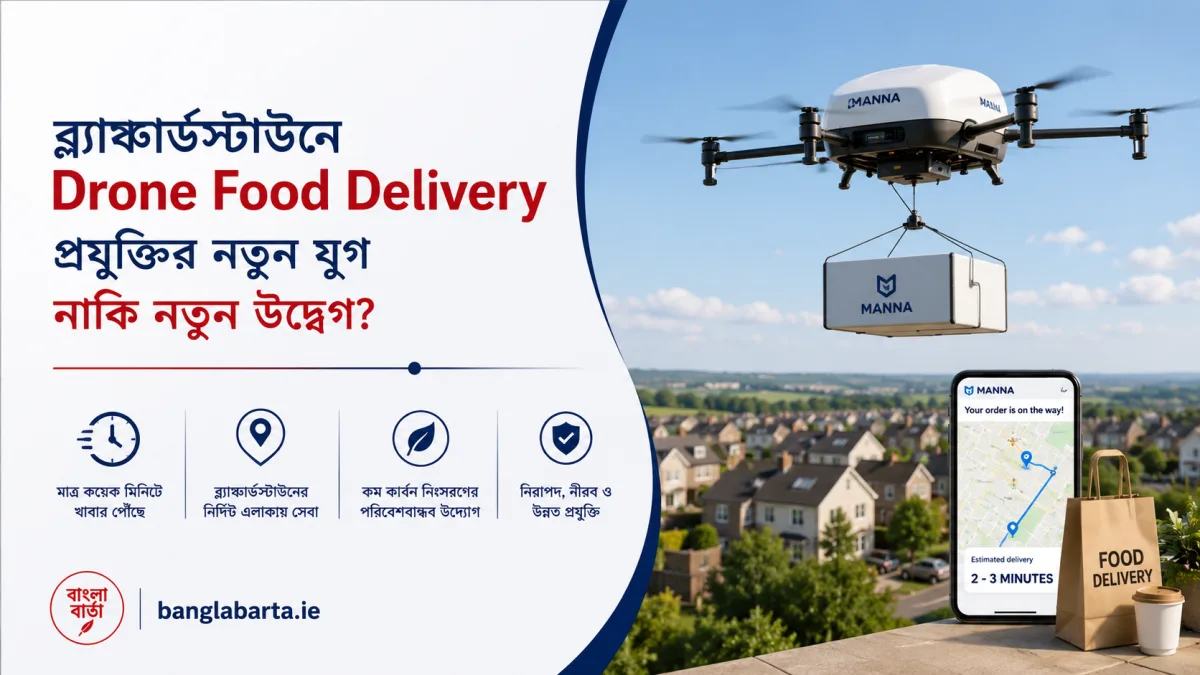 ডাবলিনের Blanchardstown এ ড্রোনে খাবার সরবরাহ, প্রযুক্তির নতুন যুগ নাকি নতুন উদ্বেগ?