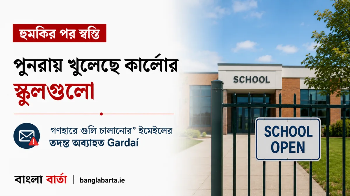হুমকির পর পুনরায় খুলেছে কার্লোর স্কুলগুলো, ‘গণহারে গুলি চালানোর’ ইমেইলের তদন্ত অব্যাহত
