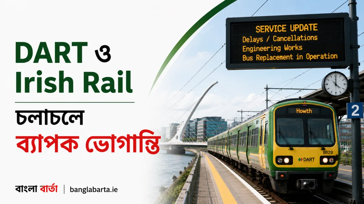 DART ও Irish Rail সেবায় বড় ধরনের বিঘ্ন, Bank Holiday সপ্তাহান্তে ভোগান্তিতে হাজারো যাত্রী
