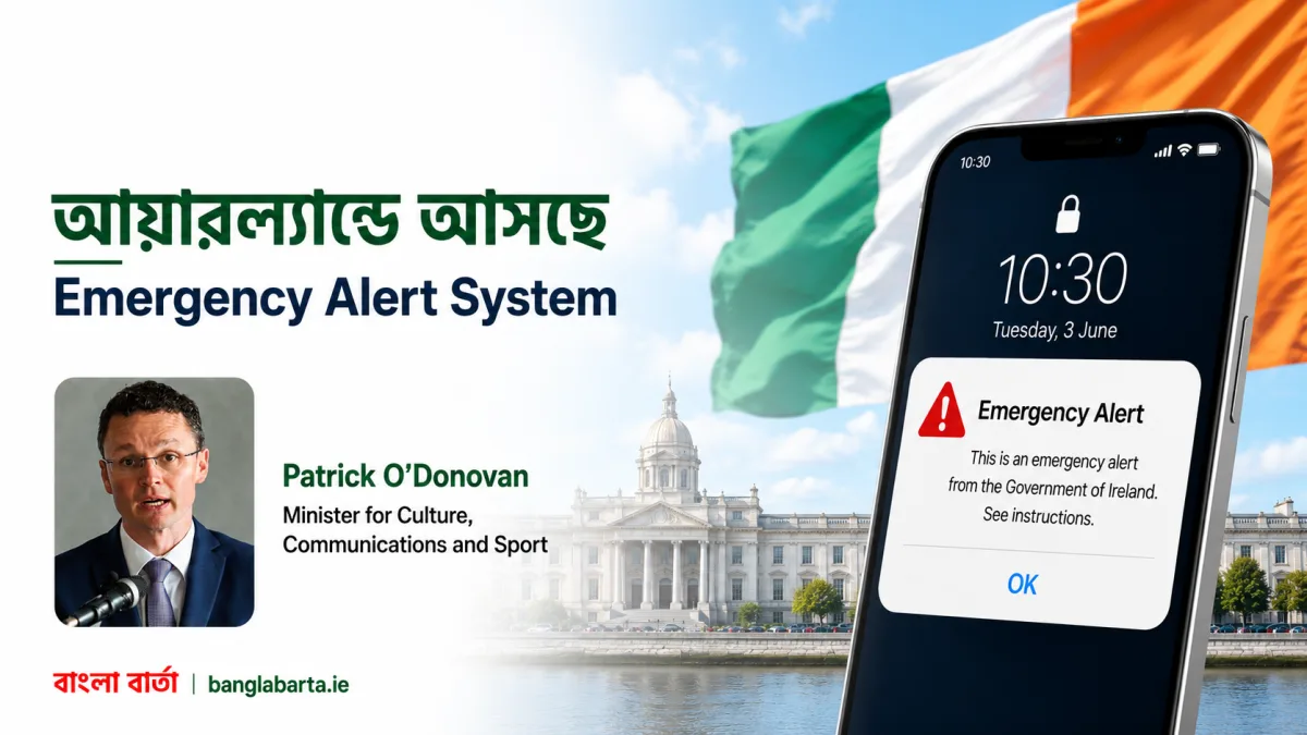 আয়ারল্যান্ডে মোবাইলে আসবে জরুরি সতর্কতা বার্তা, নতুন Cell Broadcast ব্যবস্থা অনুমোদন