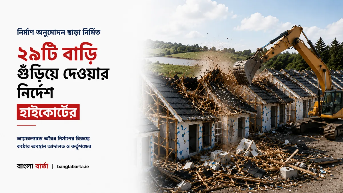 নির্মাণ অনুমোদন ছাড়া নির্মিত ২৯টি বাড়ি অপসারণের নির্দেশ হাইকোর্টের, আয়ারল্যান্ডে কঠোর বার্তা