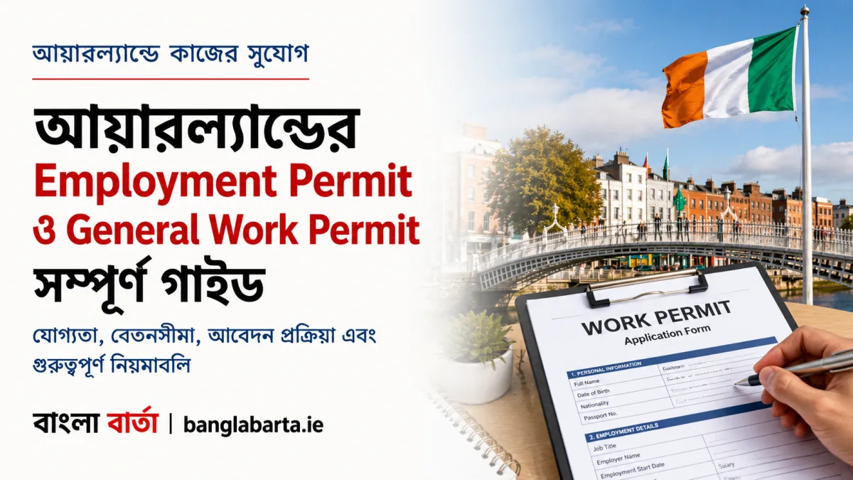 আয়ারল্যান্ডের Employment Permit ও General Work Permit সম্পূর্ণ গাইডঃ যোগ্যতা, বেতন, আবেদন প্রক্রিয়া ও গুরুত্বপূর্ণ নিয়ম