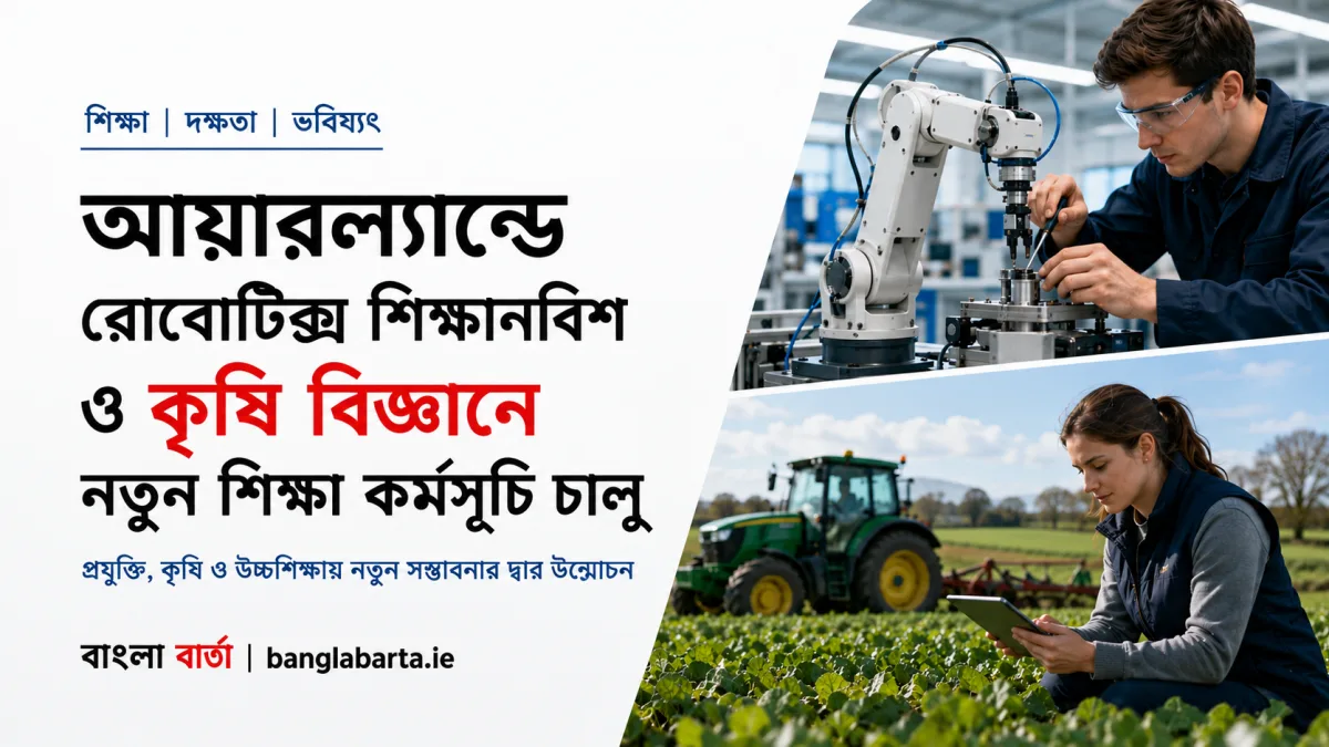 আয়ারল্যান্ডে রোবোটিক্স শিক্ষানবিশ ও কৃষি বিজ্ঞানে নতুন শিক্ষা কর্মসূচি চালু